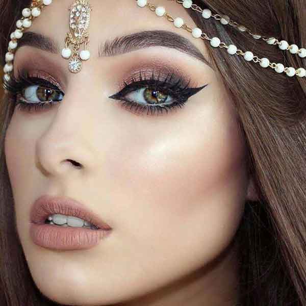 مدل آرایش عروس عربی زیبا و ساده و خلیجی