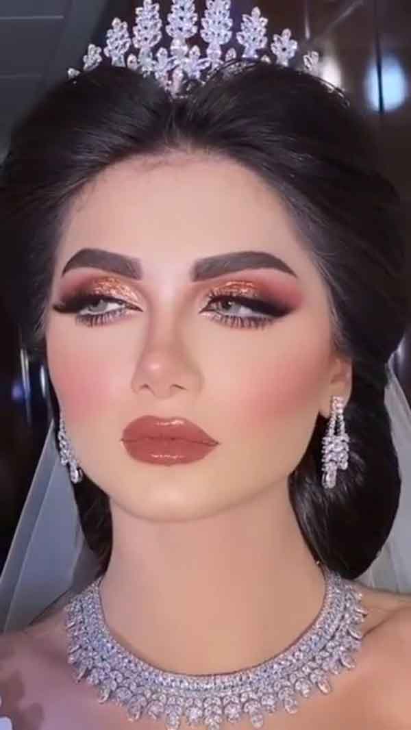 مدل آرایش عروس عربی زیبا و ساده و خلیجی
