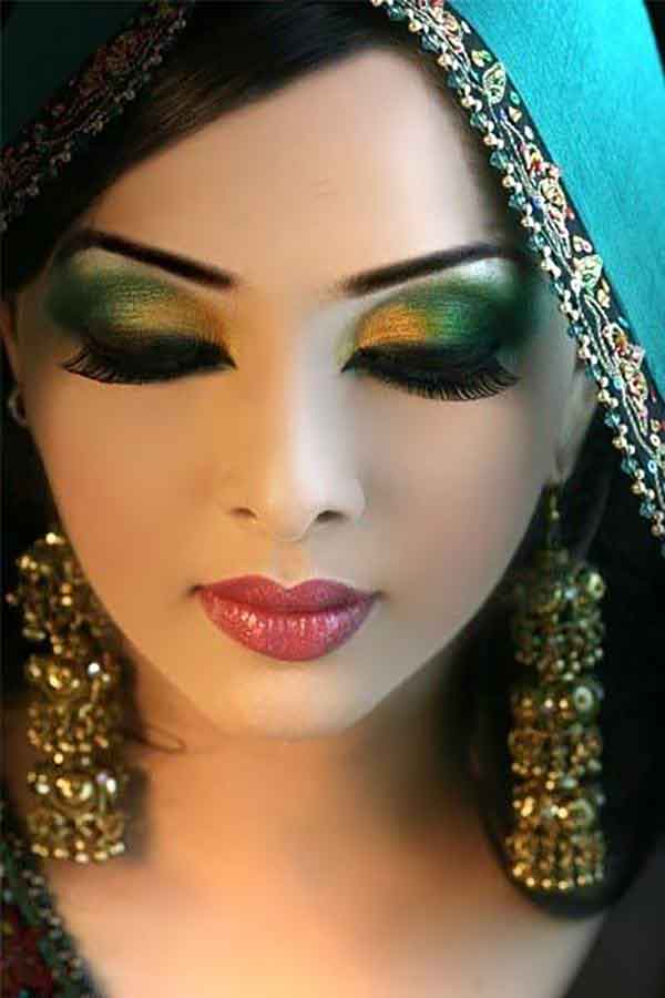 مدل آرایش عروس عربی زیبا و ساده و خلیجی