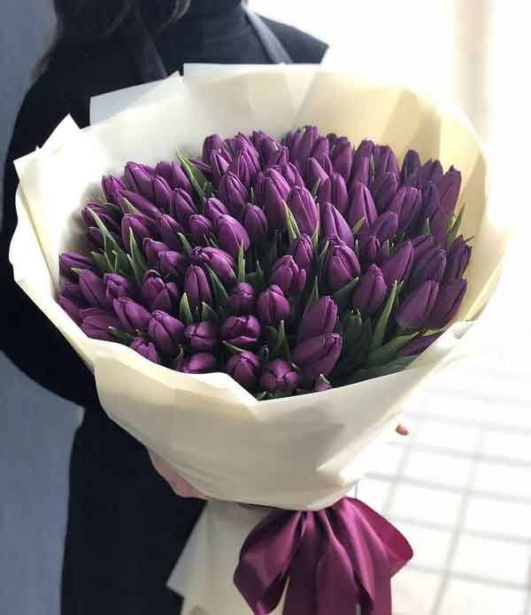 مدل دسته گل لاکچری لاله و رز و سفید و کوچک 1402 و 2023