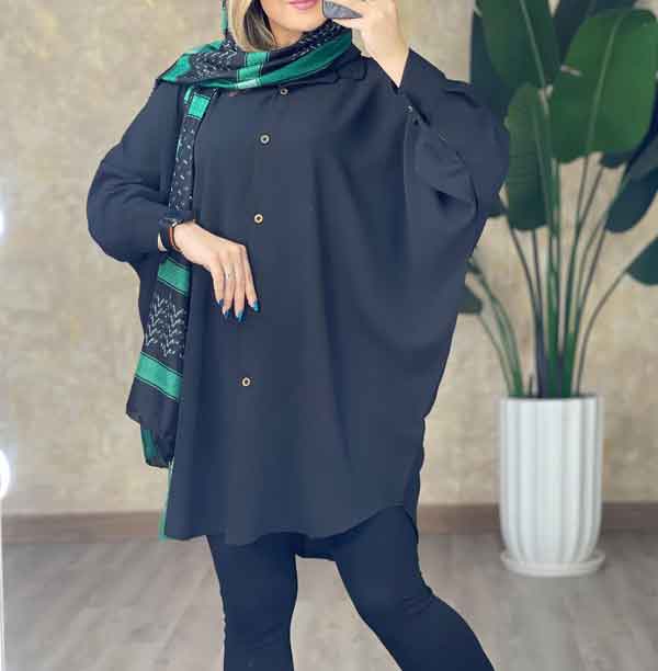 مدل لباس بلند با پارچه ابروبادی زنانه ساده دو تیکه و یکسره