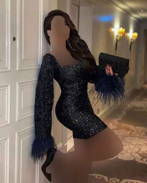 مدل لباس مجلسی استین دار بلند ژورنالی مزونی دوز زیبا و جدید