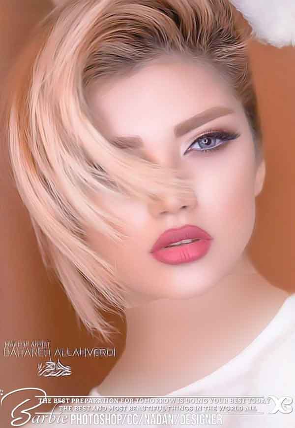 مدل مو زنانه کوتاه جدید مجلسی با رنگ مو فانتزی و نچرال