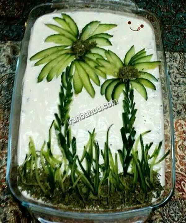 تزیین خیار برای میوه ارایی به شکل های متنوع