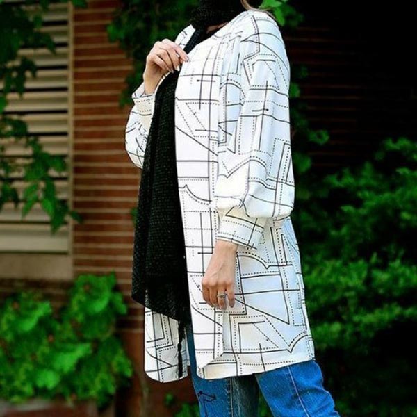 مدل مانتو ابروبادی طرح دار شیک زیبا جذاب جدید زنانه و دخترانه