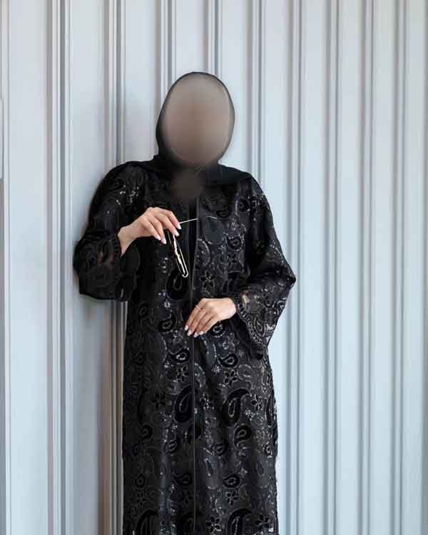 مدل مانتو مجلسی با گیپور کار شده با استر رنگی جذاب و جدید