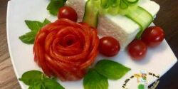 تزیین گوجه برای سالاد و دورچین بسیار زیبا و جدید اشکال مختلف