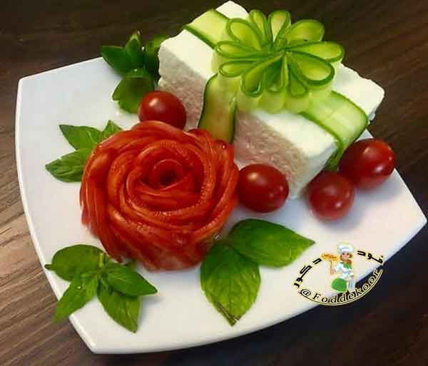 تزیین گوجه برای سالاد و دورچین بسیار زیبا و جدید اشکال مختلف