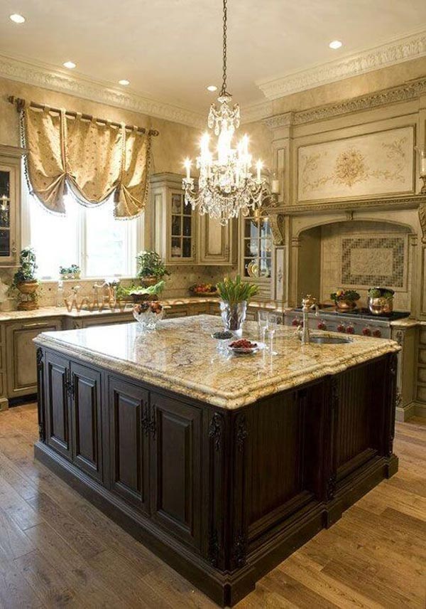 مدل آشپزخانه جزیره زیبا شیک با طراحی های کلاسیک مدرن و لوکس