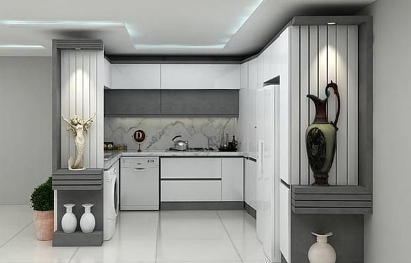 مدل کابینت آشپزخانه ایرانی جدید لوکس مدرن با رنگ های تیره و روشن
