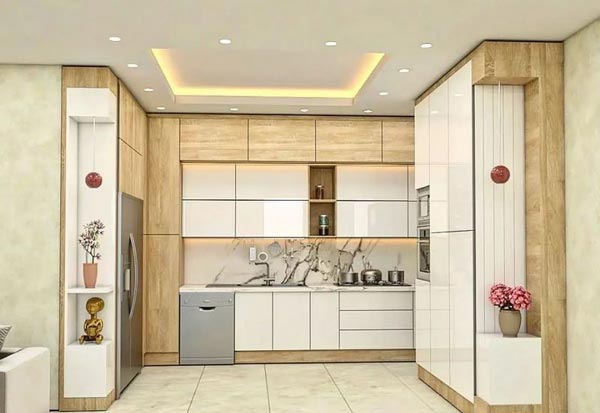 مدل کابینت آشپزخانه ایرانی جدید لوکس مدرن با رنگ های تیره و روشن