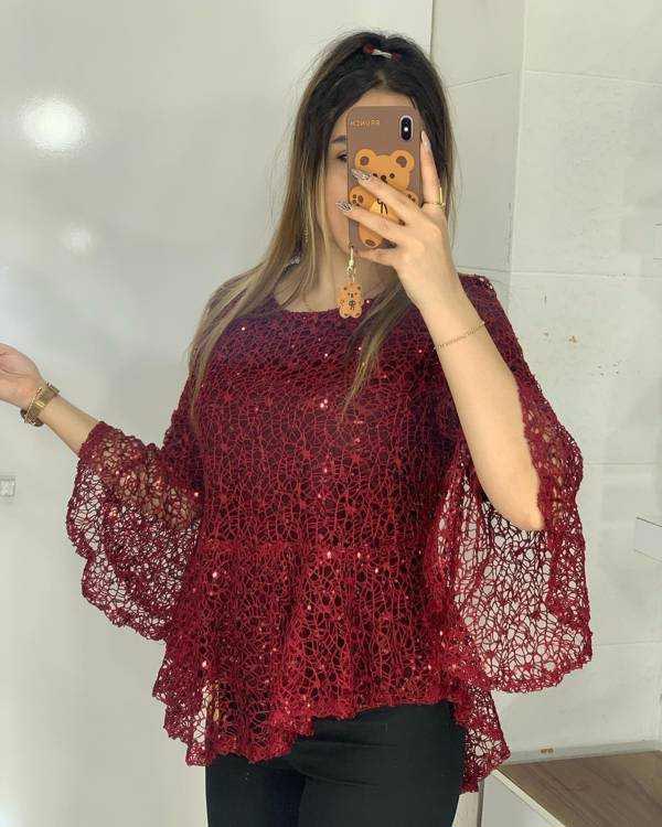 مدل بلوز گیپور مجلسی زنانه زیبا ساده شیک با مدل های امروزی