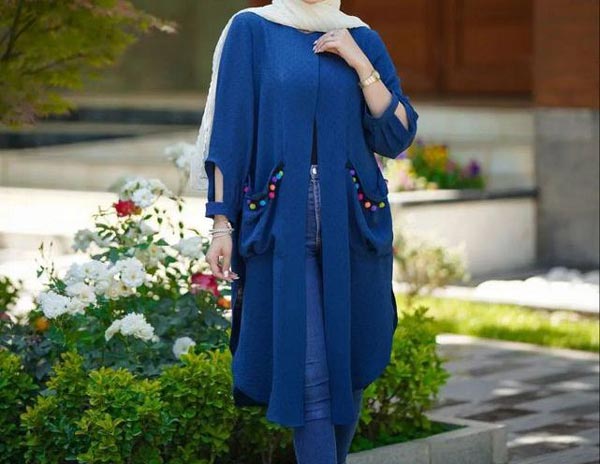 مدل مانتو جلو بسته ابروبادی زیبا ساده و طرحدار زنانه و دخترانه