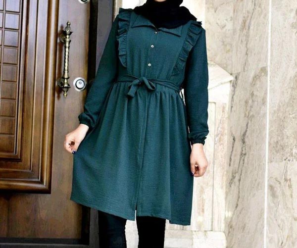 مدل مانتو جلو بسته ابروبادی زیبا ساده و طرحدار زنانه و دخترانه