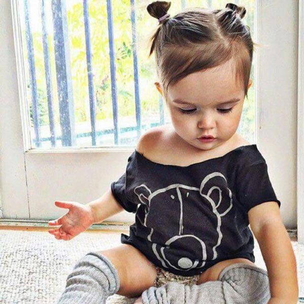 مدل مو کوتاه بچه گانه زیبا ساده با مدل های متنوع با بافت و گل سر