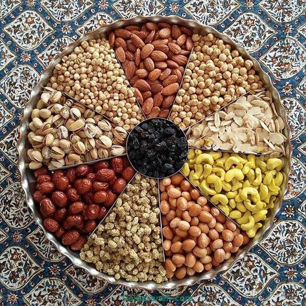 تزیین آجیل شب یلدا با روش های زیبا خلاقانه برای مهمانی و نوعروس