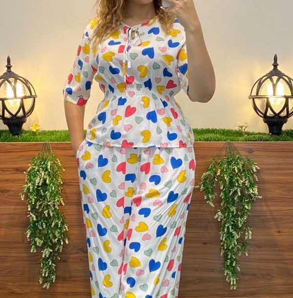 مدل بلوز شلوار نخی تو خونه ای راحتی اسپرت زیبا ساده خاص و متنوع