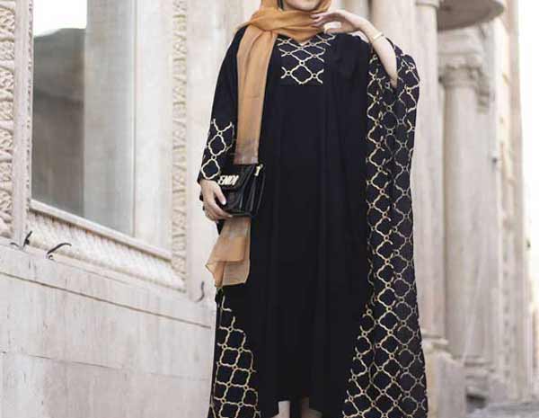 مدل مانتو ابروبادی مشکی جدید امروزی شیک جذاب زنانه و دخترانه