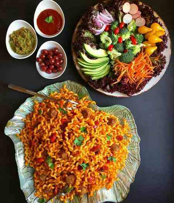 تزیین ماکارونی شکلی صدفی پروانه ای با ایده های زیبا خوشگل و ساده