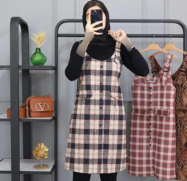 مدل سارافون دخترانه ساده و شیک با طرح های ساده و چهارخونه جذاب