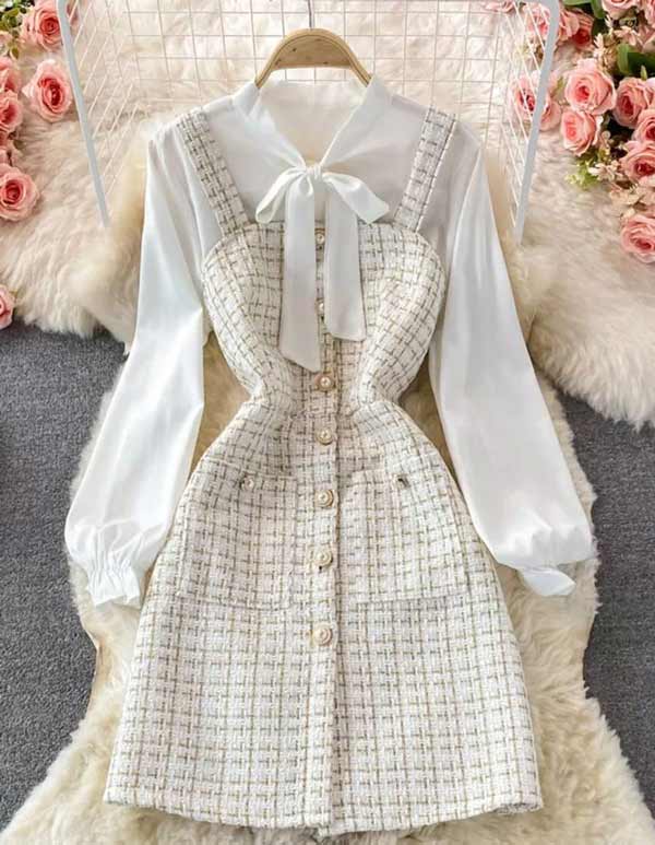 مدل سارافون دخترانه ساده و شیک با طرح های ساده و چهارخونه جذاب