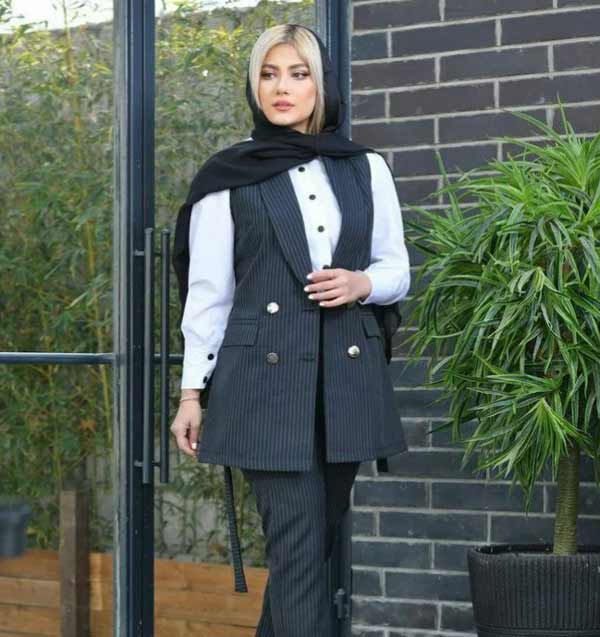 مدل کت و شلوار زنانه بلند با رنگ ها و طرح های جذاب باکلاس و ترند