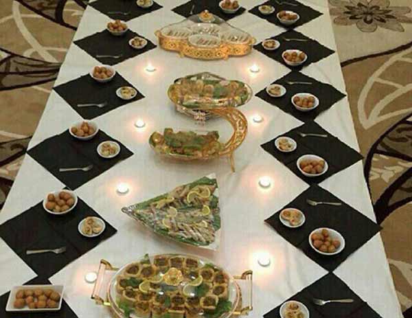 مدل سفره سحر بسیار زیبا ساده برای مهمانی های باکلاس و لاکچری