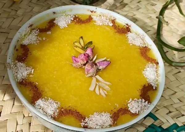 تزیین شله زرد برای ماه رمضان با شابلون ساده جذاب و رسپی بی نظیر
