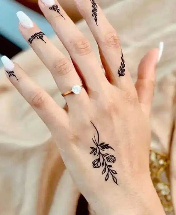 مدل حنا ساده و شیک + طرح های لاکچری حنا ساده و شیک جدید دخترانه