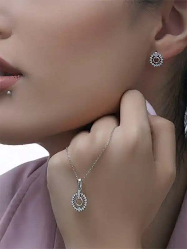 مدل نیم ست نقره ظریف + دخترانه و زنانه لاکچری ست نقره ظریف مدرن