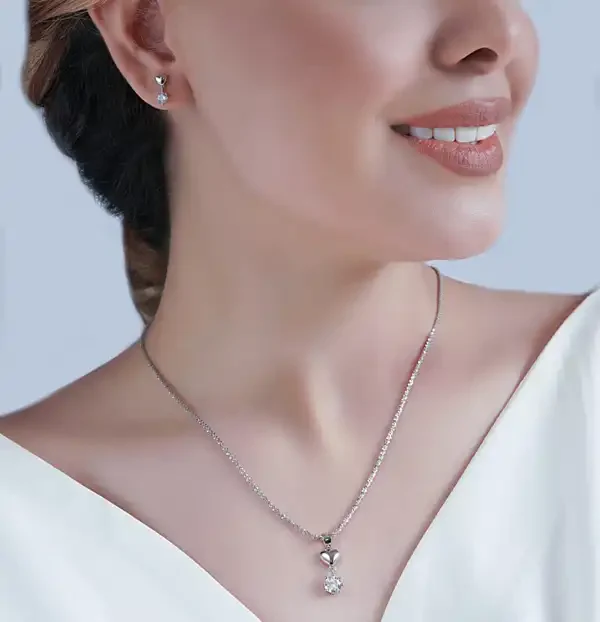 مدل نیم ست نقره ظریف + دخترانه و زنانه لاکچری ست نقره ظریف مدرن