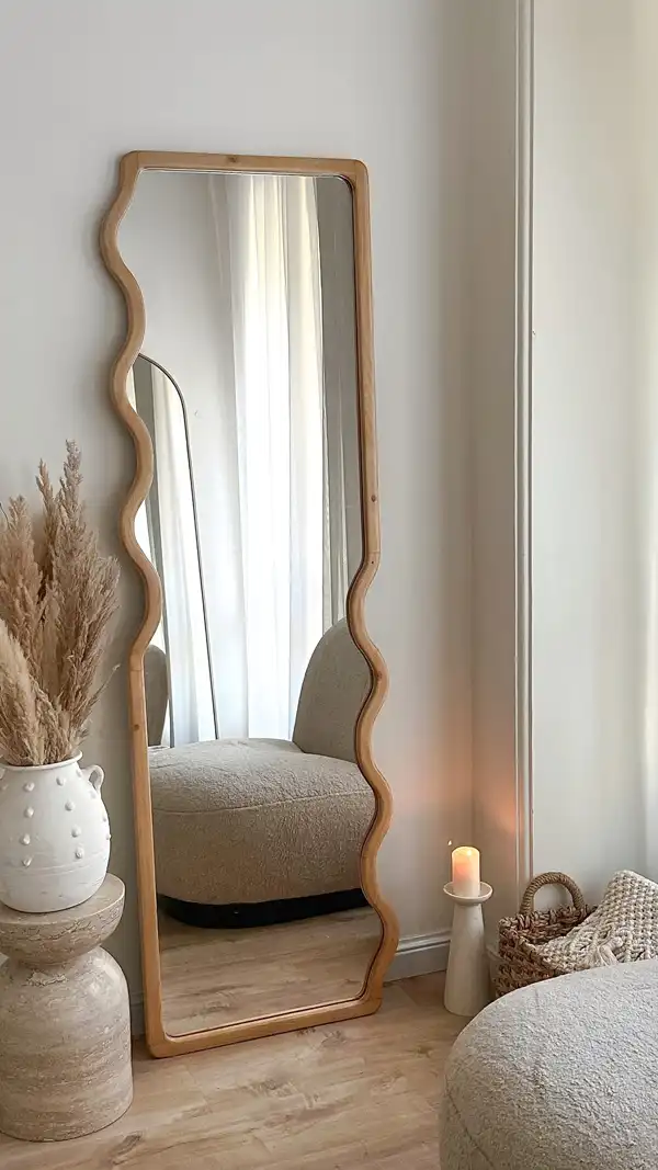 مدل آینه ایستاده چوبی + زیباترین طرح های آینه ایستاده چوبی مینیمال برای اتاق و پذیرایی