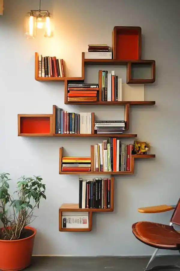 مدل کتابخانه دیواری شیک + طرح های ساده و مینیمال کتابخانه دیواری شیک خاص