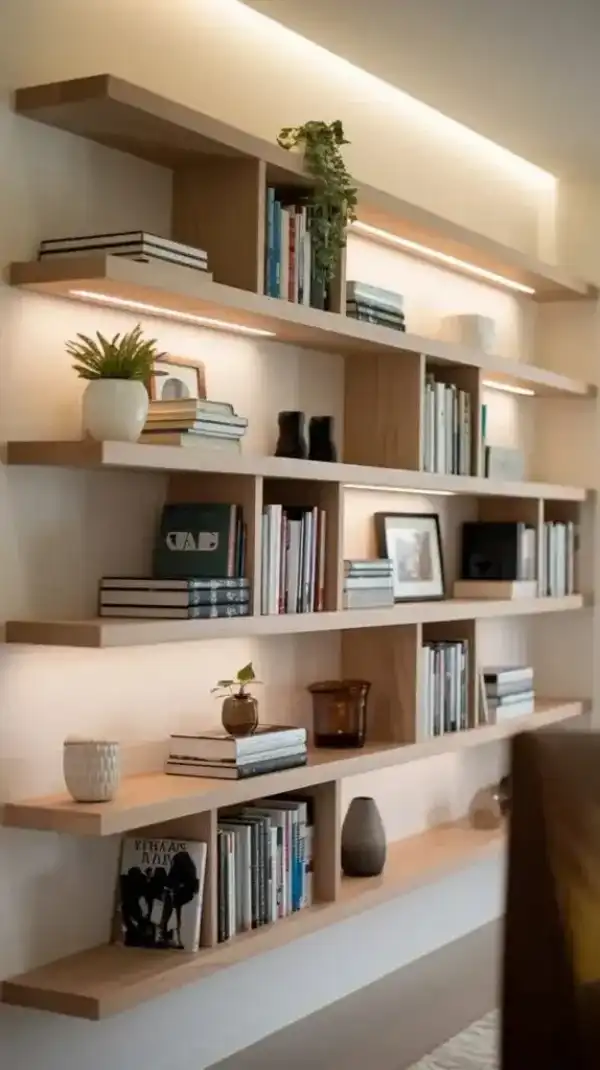 مدل کتابخانه دیواری شیک + طرح های ساده و مینیمال کتابخانه دیواری شیک خاص