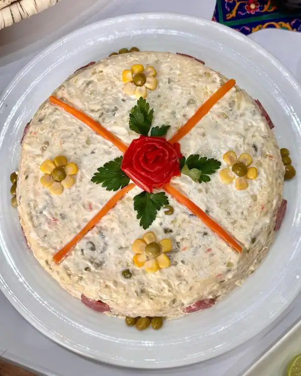 مدل سالاد الویه ساده + ایده های جذاب با تزیینات خاص سالاد اولویه ساده