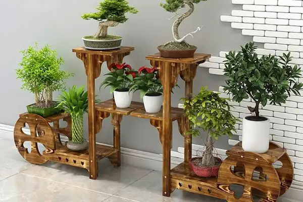 مدل استند گلدان چوبی + طرح های ساده و مینیمال و فانتزی استند گلدان چوبی 
